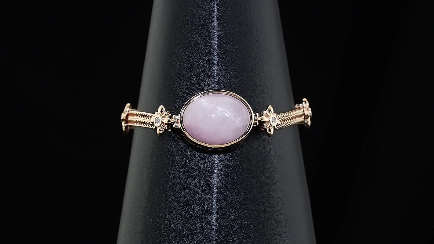 EverTrue Kunzite, White Zircon Fancy Bracelet in 18K RG Plated (7.25 In) 23.60 ctw