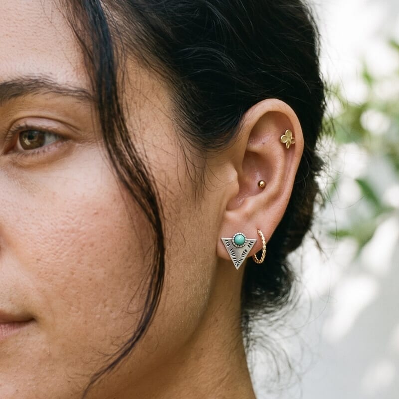 D'Joy Artisan Crafted Premium Tahoe Nevada Turquoise 0.60 ctw Desert Arrowhead Earrings in Sterling Silver