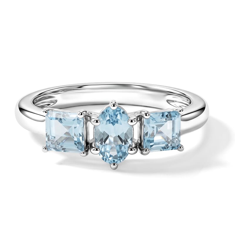 Blue Topaz 1.20 ctw Ring in Sterling Silver (Size 7.0)