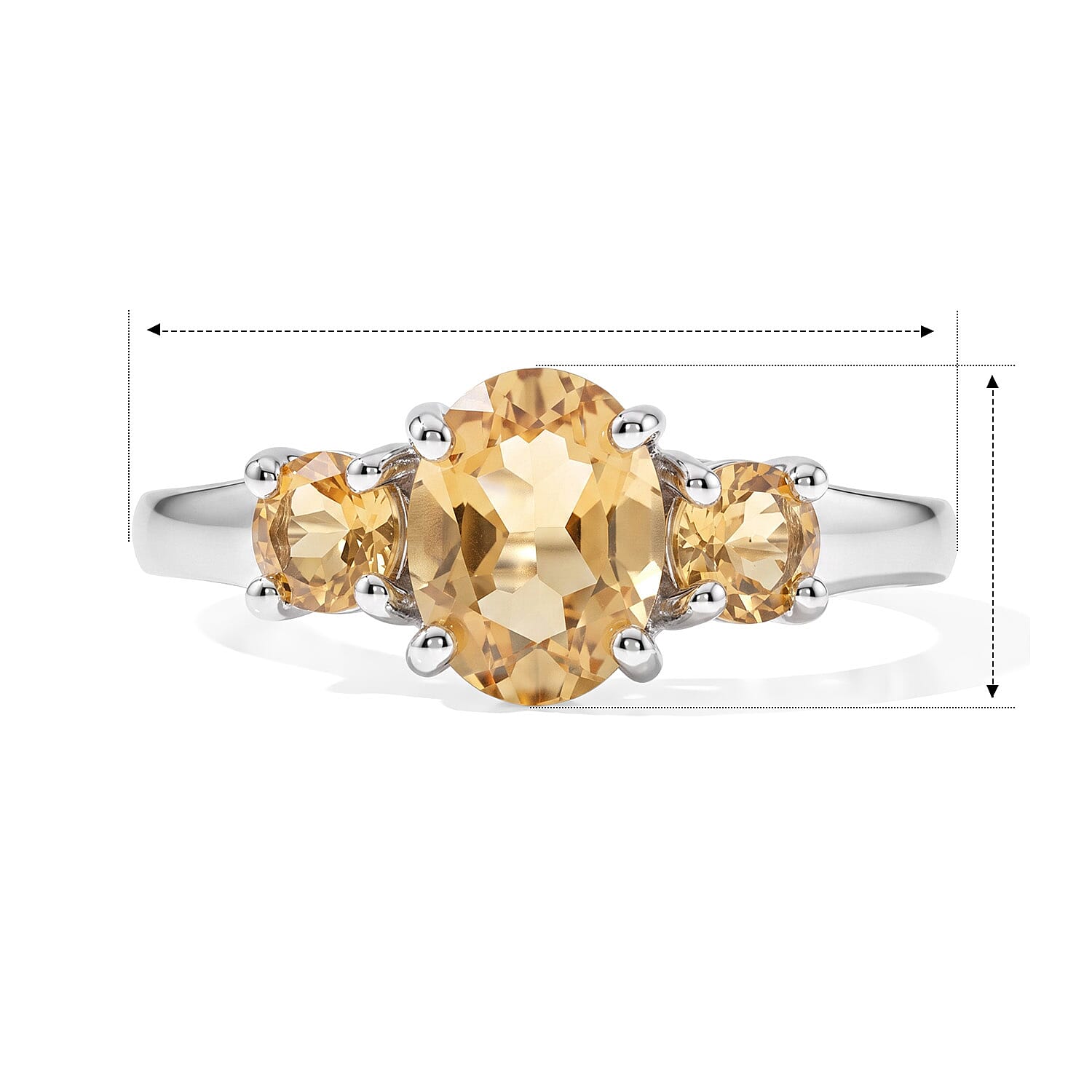Brazilian Citrine 2.00 ctw Ring in Sterling Silver (Size 8.0)