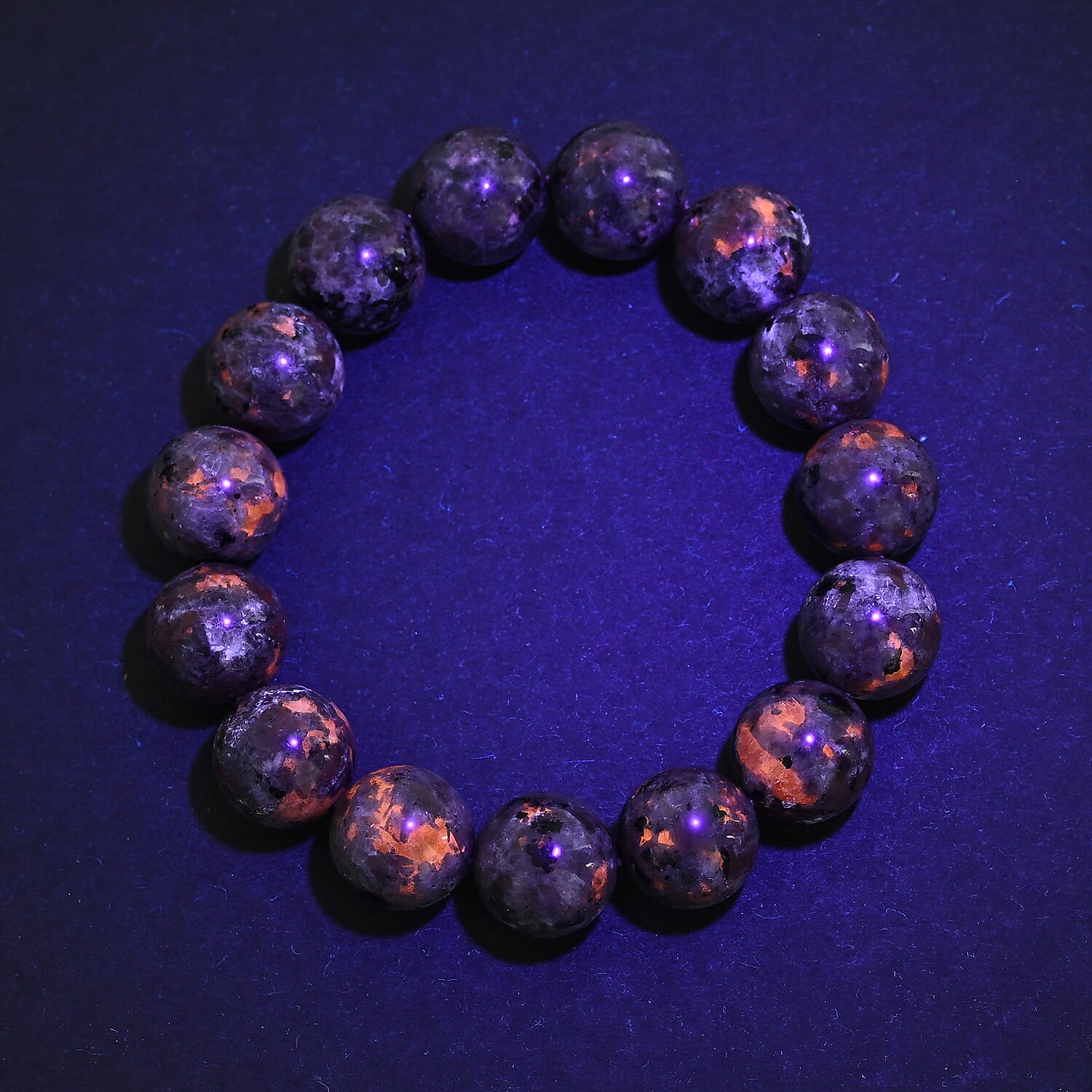 Yooperlite 75.00 ctw Beaded Stretch Bracelet