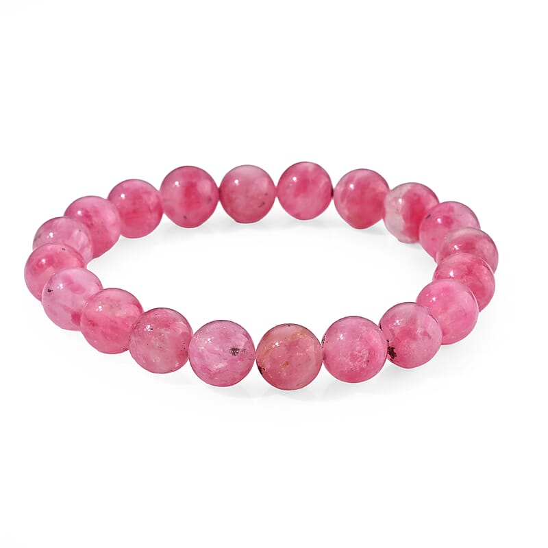 Rhodochrosite 120.00 ctw Beaded Stretch Bracelet
