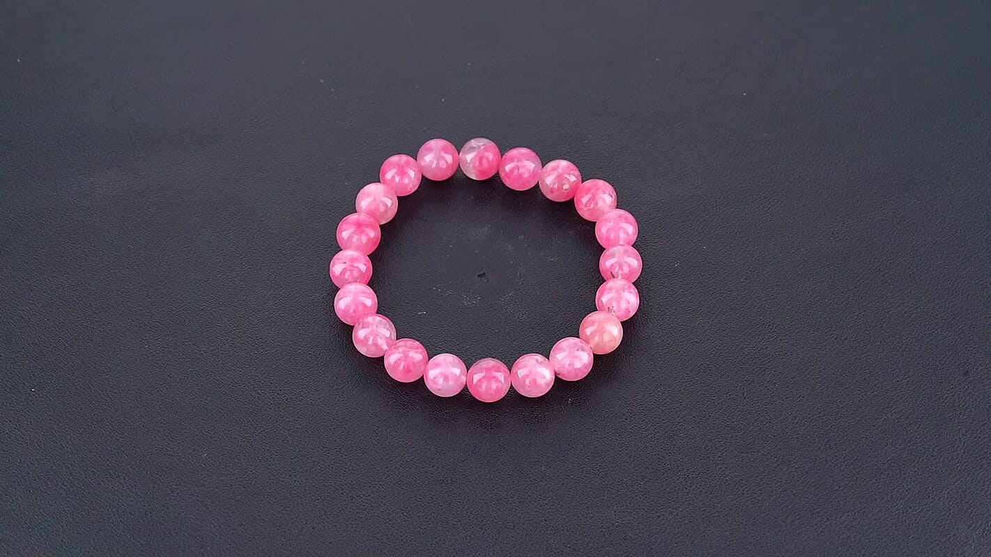 Rhodochrosite 120.00 ctw Beaded Stretchable Bracelet
