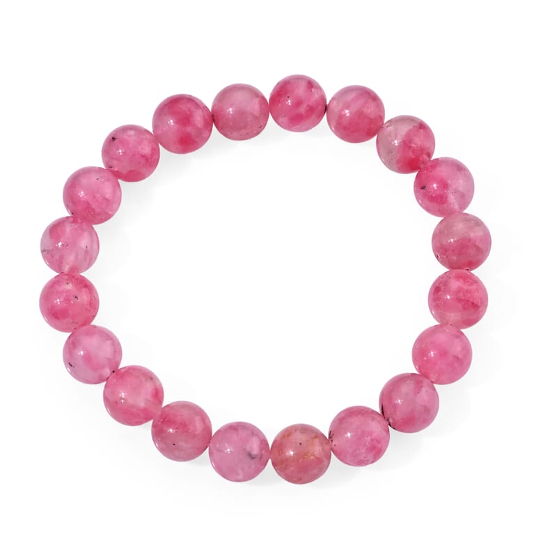 Rhodochrosite 120.00 ctw Beaded Stretch Bracelet
