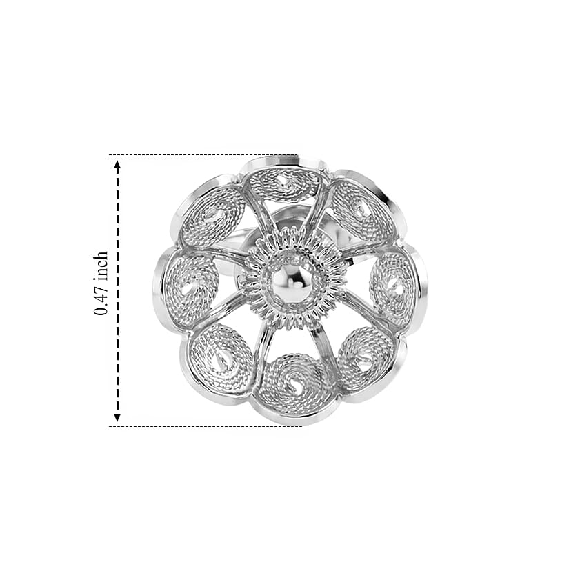 Flower Bell Cap Pin Finding Earrings in Sterling Silver 2.50 Grams