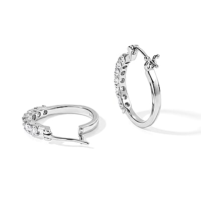EverTrue Moissanite 1.40 ctw Hoop Earrings in Stainless Steel