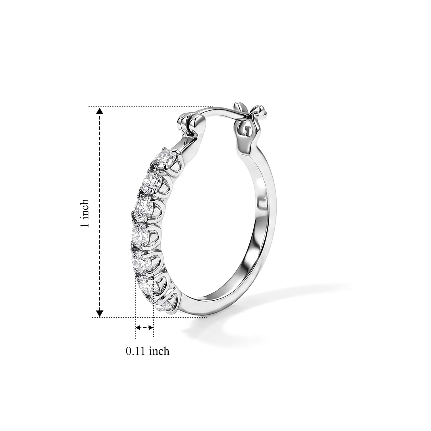 EverTrue Moissanite 1.40 ctw Hoop Earrings in Stainless Steel