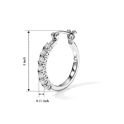 EverTrue Moissanite 1.40 ctw Hoop Earrings in Stainless Steel