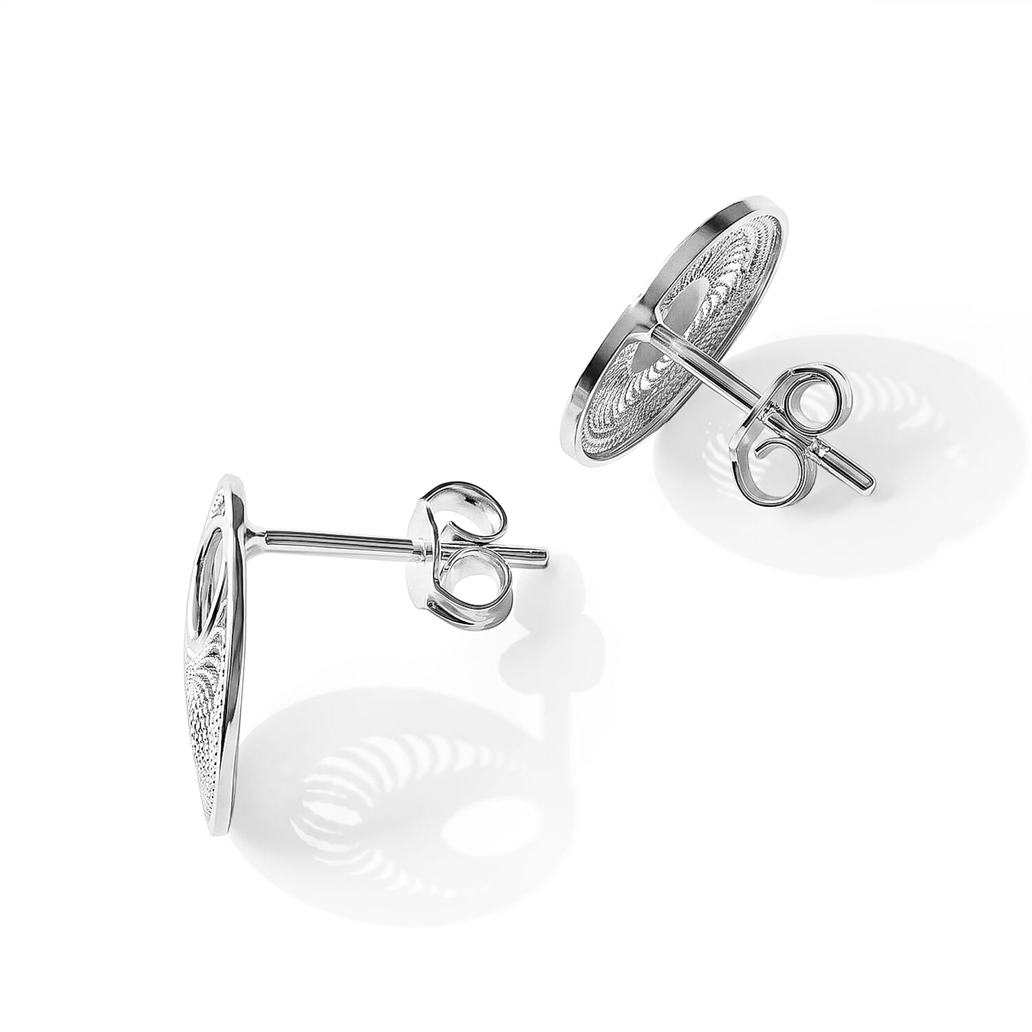Swirl-Textured Bead Cap Finding Earrings in Sterling Silver 2 Grams
