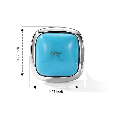 D'Joy AAA Sonoran Turquoise 2.30 ctw Earrings in Rhodium Over Sterling Silver