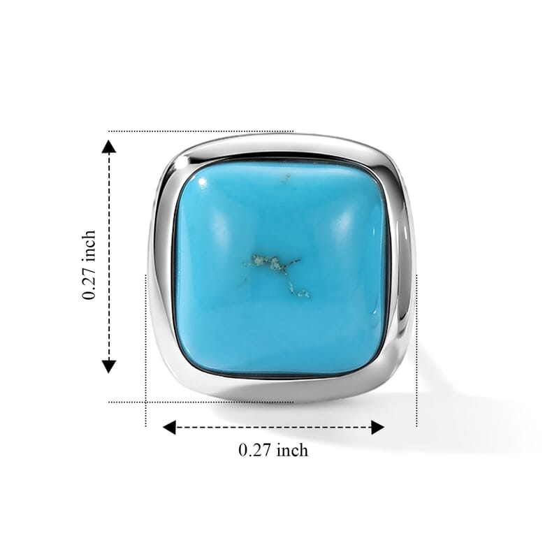 D'Joy AAA Sonoran Turquoise 2.30 ctw Stud Earrings in Rhodium Over Sterling Silver