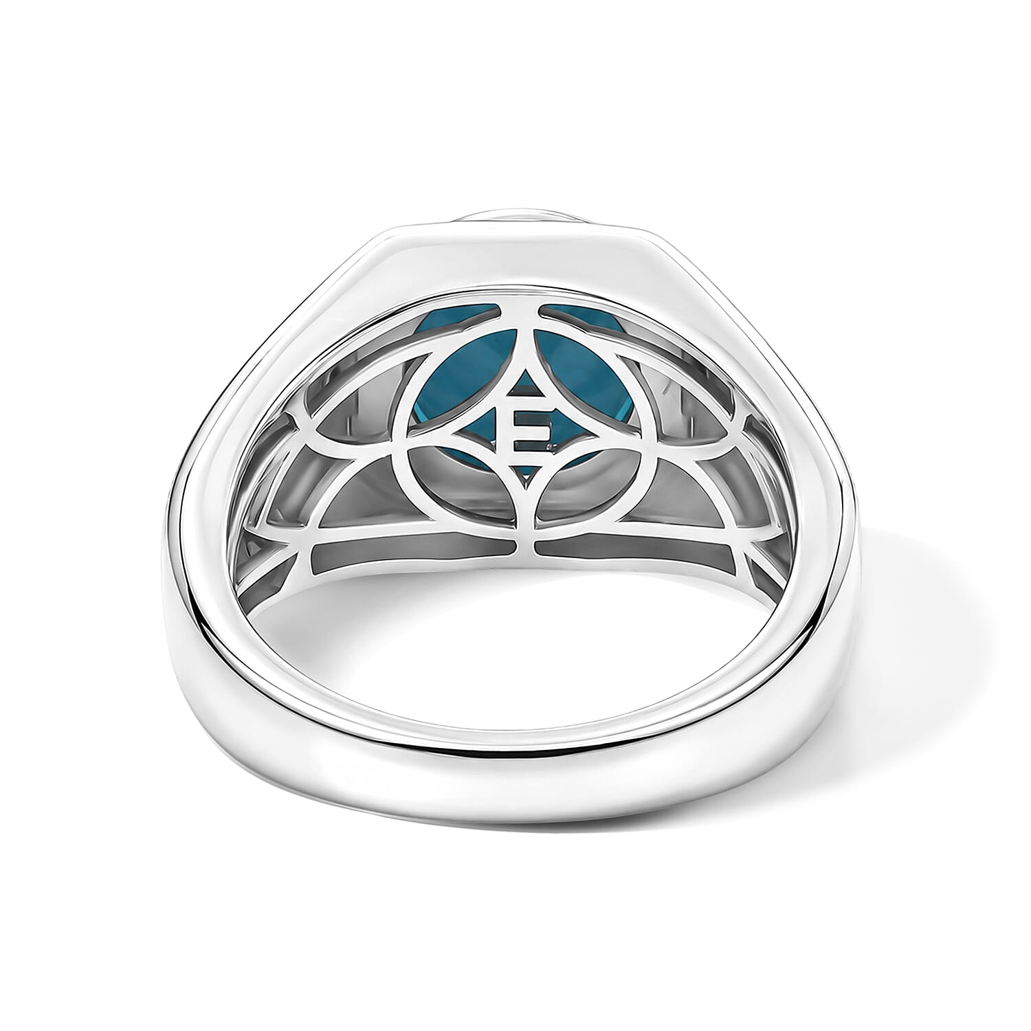 EverTrue AAA Sonoran Turquoise and Moissanite 3.65 ctw Men's Ring in Platinum Bond (Size 10.0)