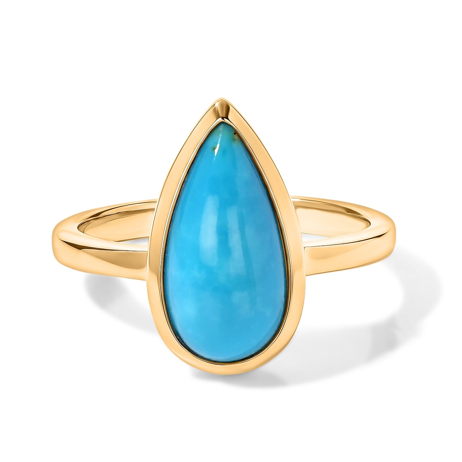 D''Joy AAA Sonoran Turquoise Solitaire Ring in 18K Vermeil YG Over Sterling Silver (Size 6.0) 2.65 ctw