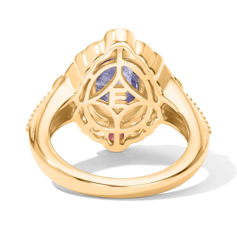 EverTrue Tanzanite and Multi Gemstone 3.30 ctw Ring in 18K YG Plated (Size 5.0)