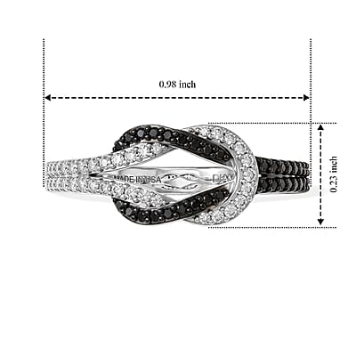 D'Joy Bond Collection Diamond Ring in Rhodium Over Sterling Silver (Size 6.0) 0.50 ctw