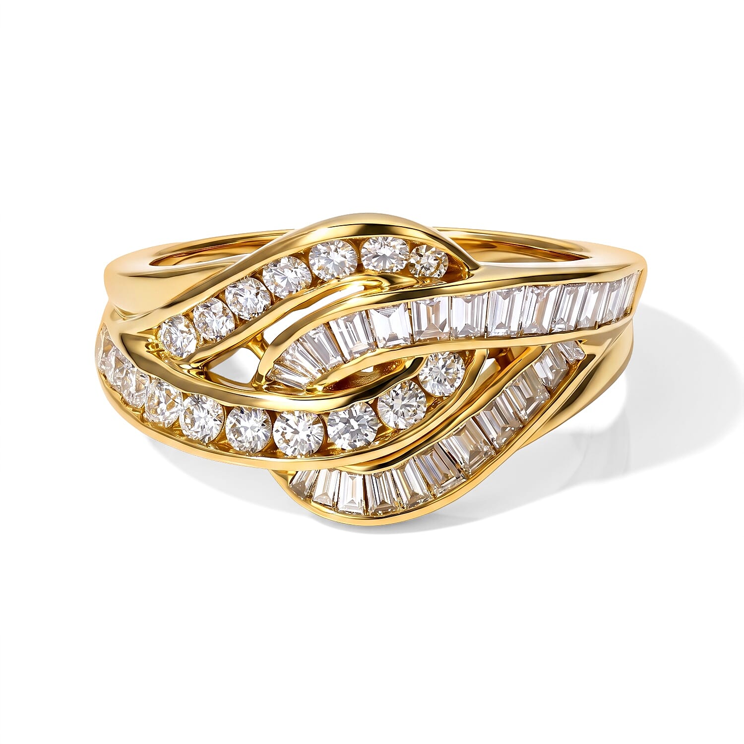 Bond Collection Luxuriant Lab Grown Diamond (G-H, SI) Ring in 18K Vermeil YG Over Sterling Silver (Size 10.0) 1.00 ctw