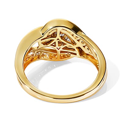 Bond Collection Luxuriant Lab Grown Diamond Overlap Ring in 18K Vermeil YG Over Sterling Silver (Size 6.0) 1.00 ctw