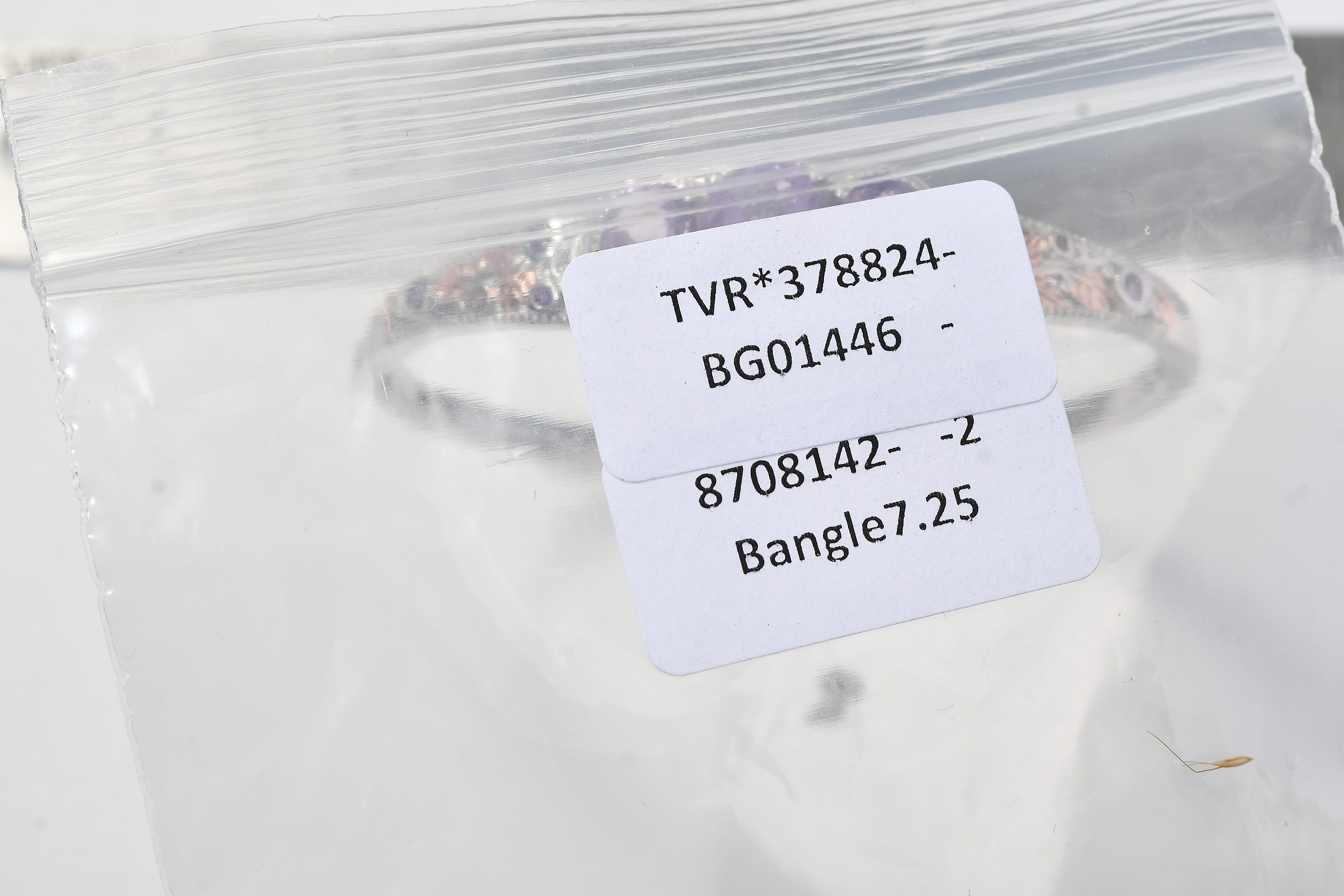 EverTrue Rose De France Amethyst and Multi Gemstone 9.60 ctw Bangle Bracelet in 18K RG Plated and Platinum Bond (7.25 In)