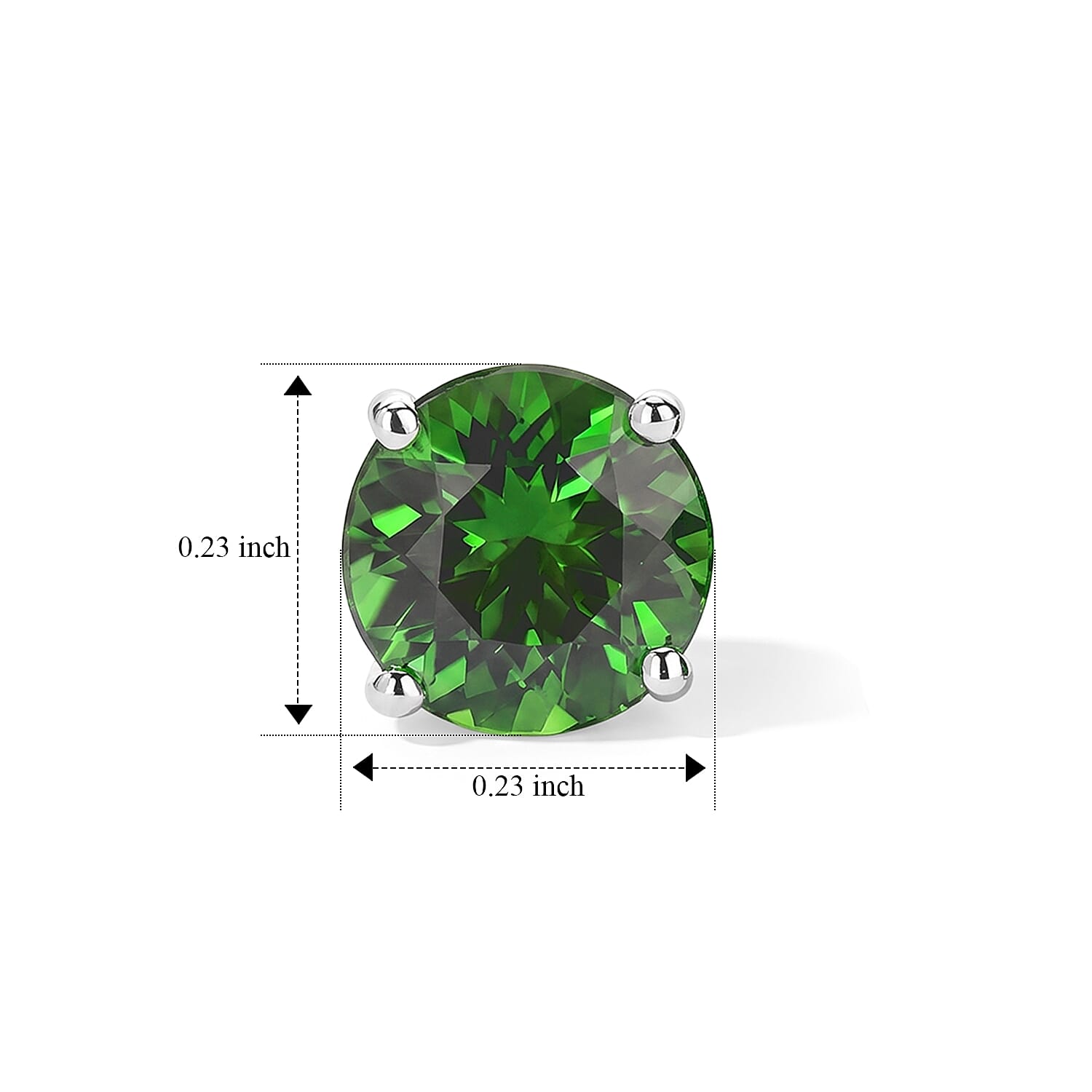 SGL Certified AAA Chrome Tourmaline 1.40 ctw Solitaire Stud Earrings in 14K White Gold