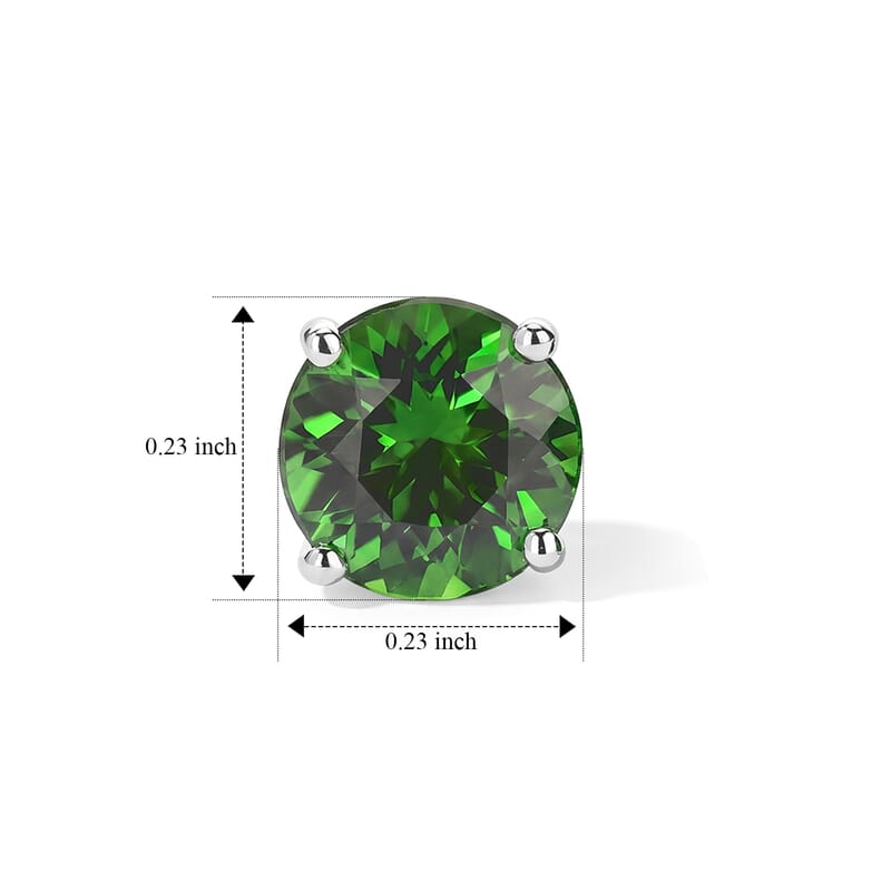 SGL Certified AAA Chrome Tourmaline 1.40 ctw Solitaire Stud Earrings in 14K White Gold