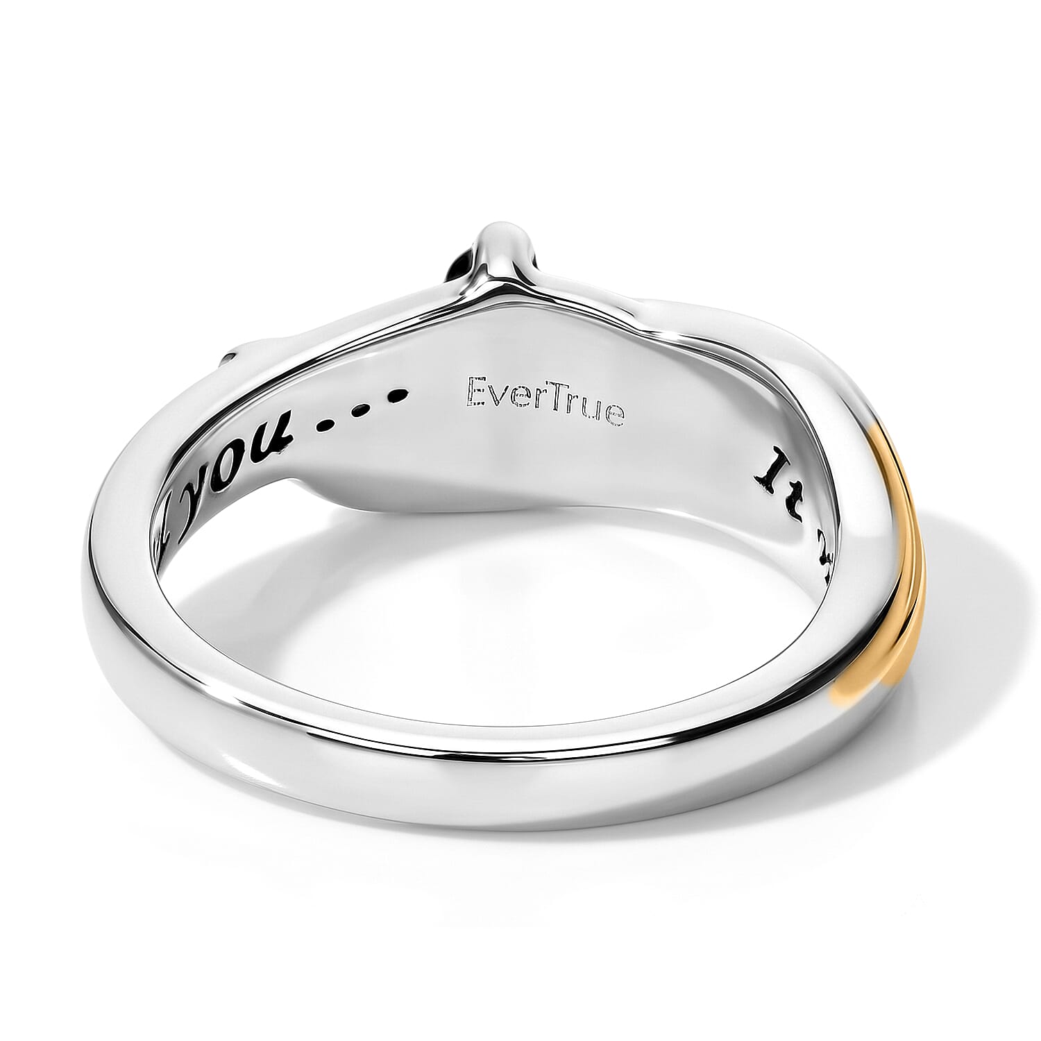 EverTrue Moissanite Fancy Ring in 18K YG Plated and Platinum Bond (Size 7)
