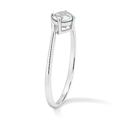 Aquamarine 0.60 ctw Ring in Sterling Silver (Size 8.5)