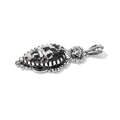 D'Joy Artisan Crafted Premium White Buffalo 9.00 ctw Pendant without Chain in Sterling Silver