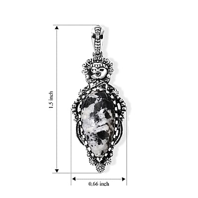 D'Joy Artisan Crafted Premium White Buffalo 9.00 ctw Pendant without Chain in Sterling Silver