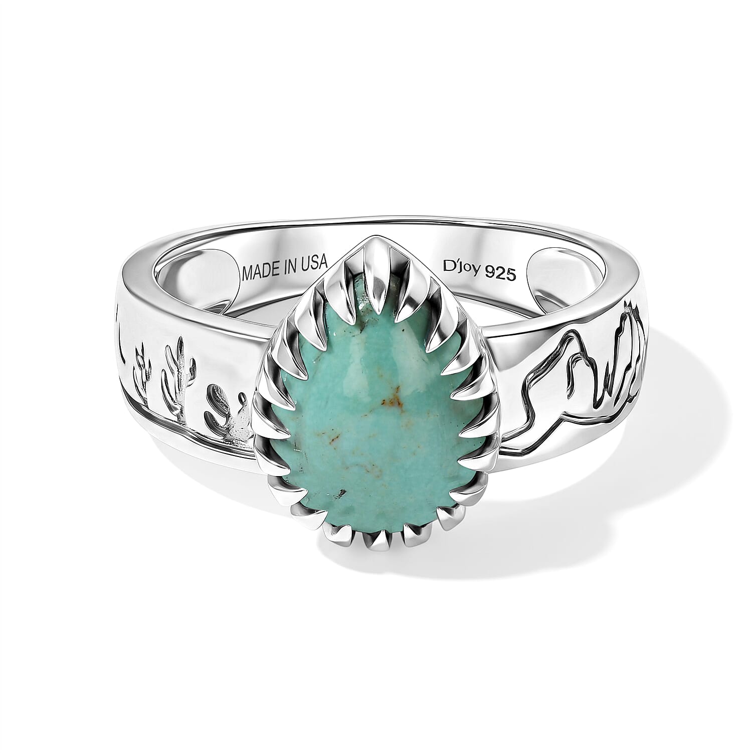 D''Joy Artisan Crafted Premium Tahoe Nevada Turquoise 2.30 ctw Solitaire Ring in Sterling Silver (Size 7.0)