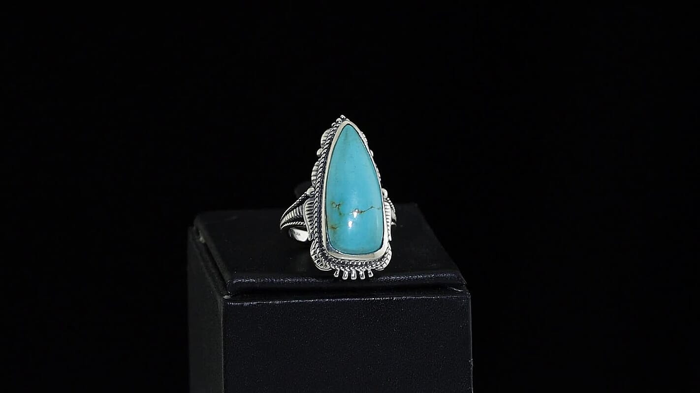 D''Joy Artisan Crafted Premium Tahoe Nevada Turquoise 2.30 ctw Solitaire Ring in Sterling Silver (Size 7.0)