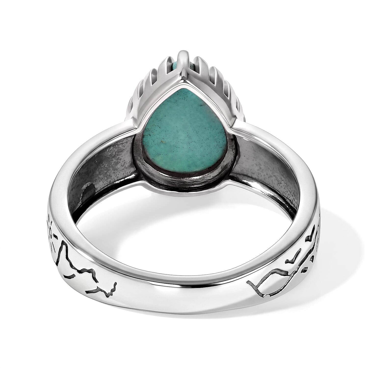 D'Joy Artisan Crafted Premium Tahoe Nevada Turquoise 2.25 ctw Canyon Story Ring in Sterling Silver (Size 7.0)