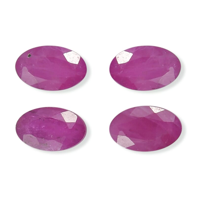 Raipur Ruby Set of 4 (Ovl 5x3 mm) 1.16 ctw