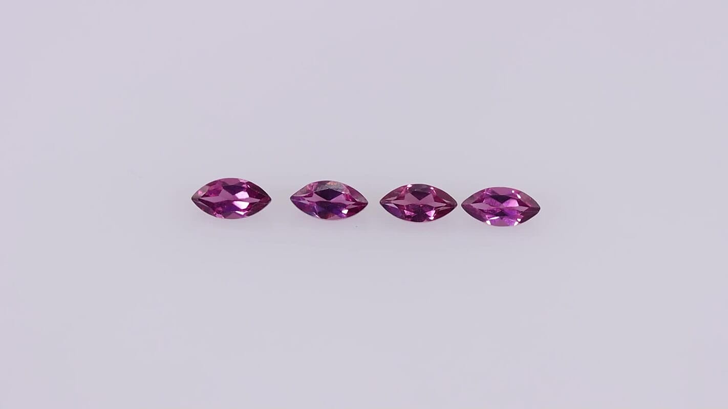 Orissa Rhodolite Garnet Set of 4 (Mrq 5x2.5 mm) 0.66 ctw