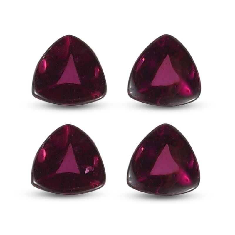 AAA Orissa Rhodolite Garnet Set of 4 (Tril 4.75 mm) 2.26 ctw