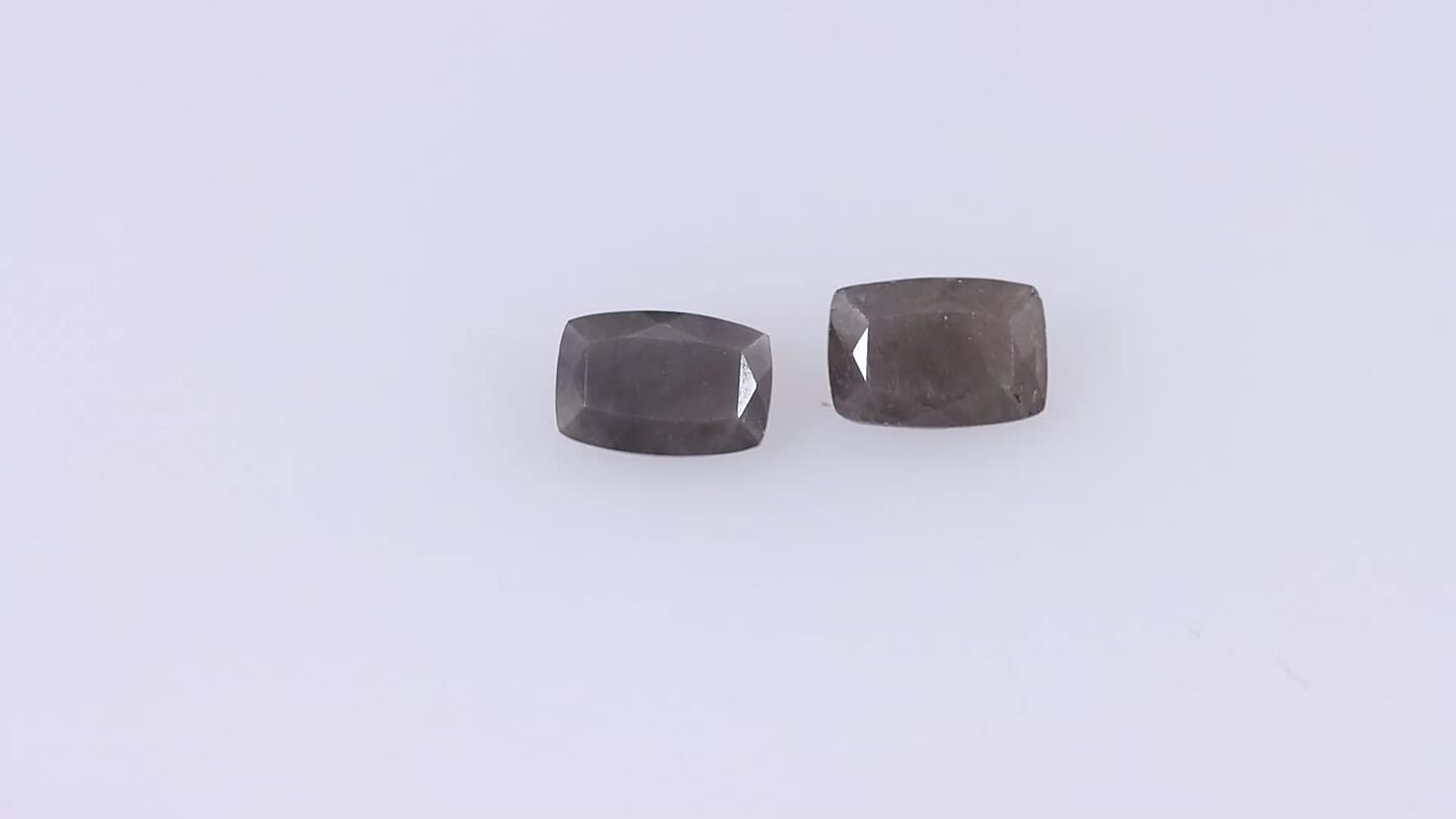 Silver Sapphire Set of 2 (Cush 6x4 mm) 1.18 ctw