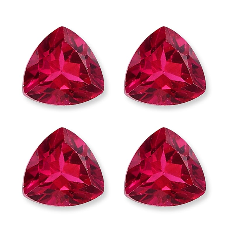Lab Created Ruby Set of 4 (Tril 5 mm) 2.20 ctw