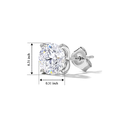 SGL Certified Luxuriant Lab Grown Diamond E-F VS 3.00 ctw Solitaire Stud Earrings in 10K White Gold