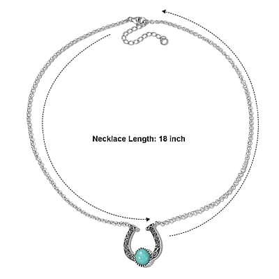 D'Joy Artisan Crafted Tahoe Nevada Turquoise 3.80 ctw Necklace (18-20 Inches) in Sterling Silver