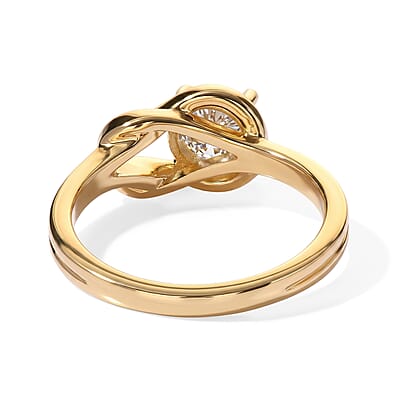 Luxuriant Lab Grown Diamond G-H SI 1.00 ctw Ring in 18K Vermeil Yellow Gold Over Sterling Silver (Size 6.0)