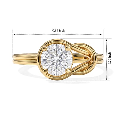 Luxuriant Lab Grown Diamond G-H SI 1.00 ctw Ring in 18K Vermeil Yellow Gold Over Sterling Silver (Size 6.0)