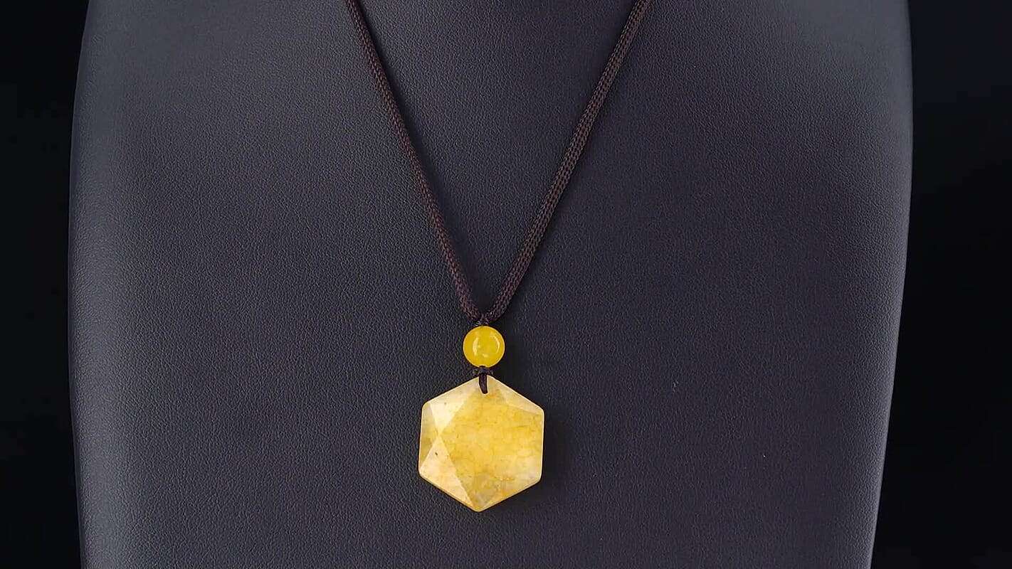 Red Jasper 50.00 ctw Hexagon Pendant with Adjustable Braided Rope Necklace