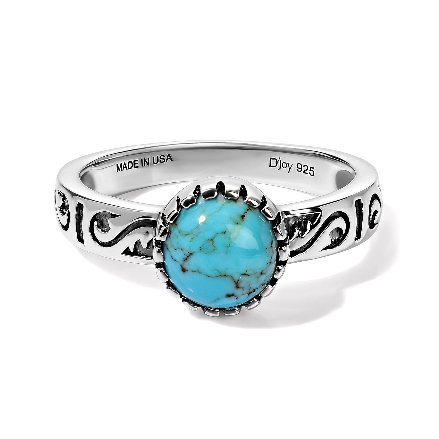 D''Joy Artisan Crafted Tahoe Nevada Turquoise 1.40 ctw Ring in Sterling Silver (Size 7.0)