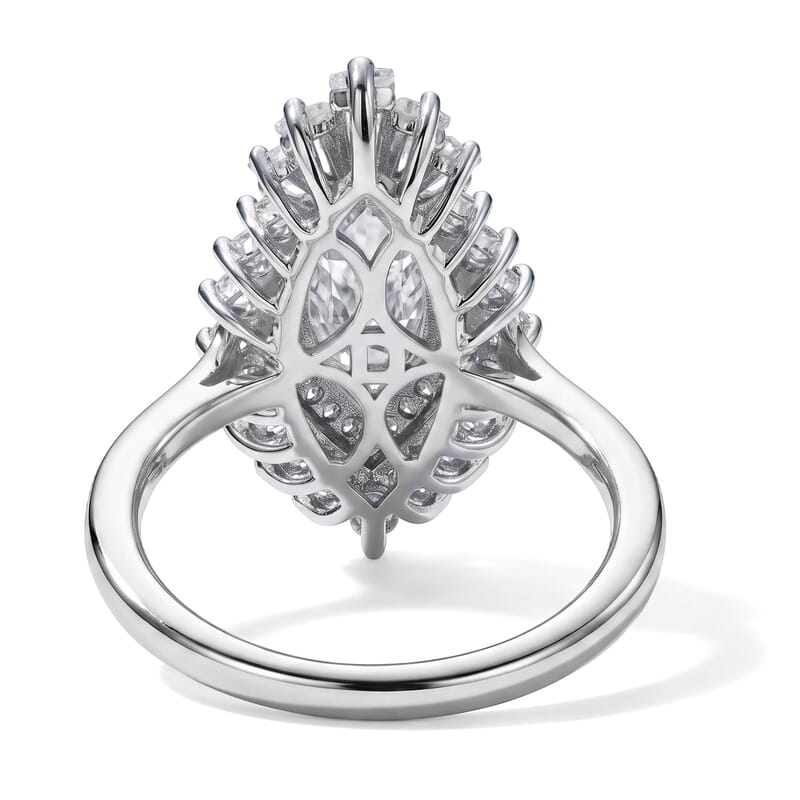 D'Joy Moissanite 2.70 ctw Ring in Rhodium Over Sterling Silver (Size 7.0)