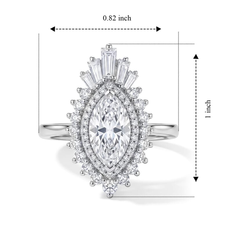 D'Joy Moissanite 2.70 ctw Ring in Rhodium Over Sterling Silver (Size 7.0)