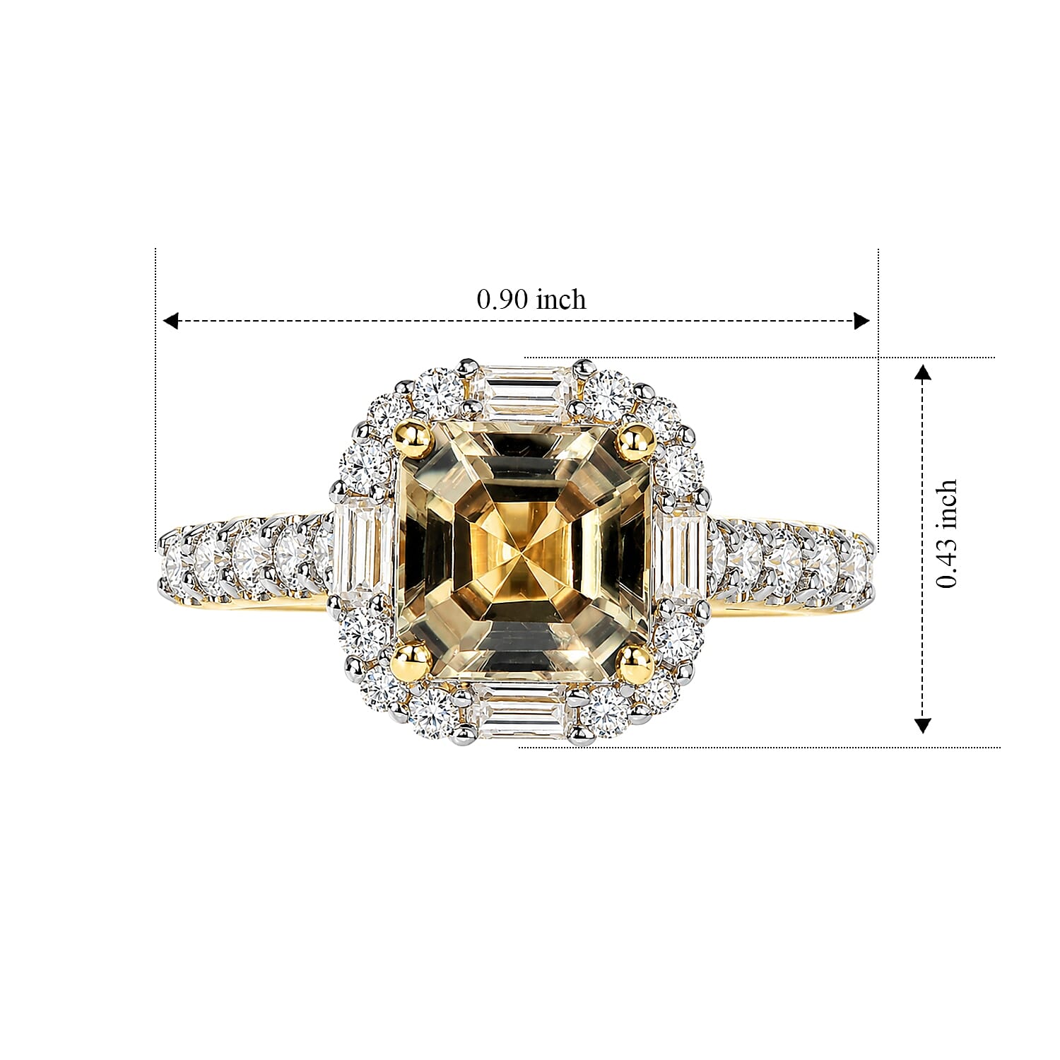 D'Joy AAA Turkizite, Moissanite Ring in 18K YG Vermeil Over Sterling Silver (Size 6.0) 2.77 ctw