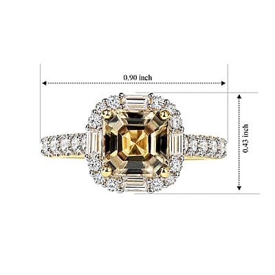 D'Joy AAA Turkizite, Moissanite Ring in 18K YG Vermeil Over Sterling Silver (Size 6.0) 2.77 ctw