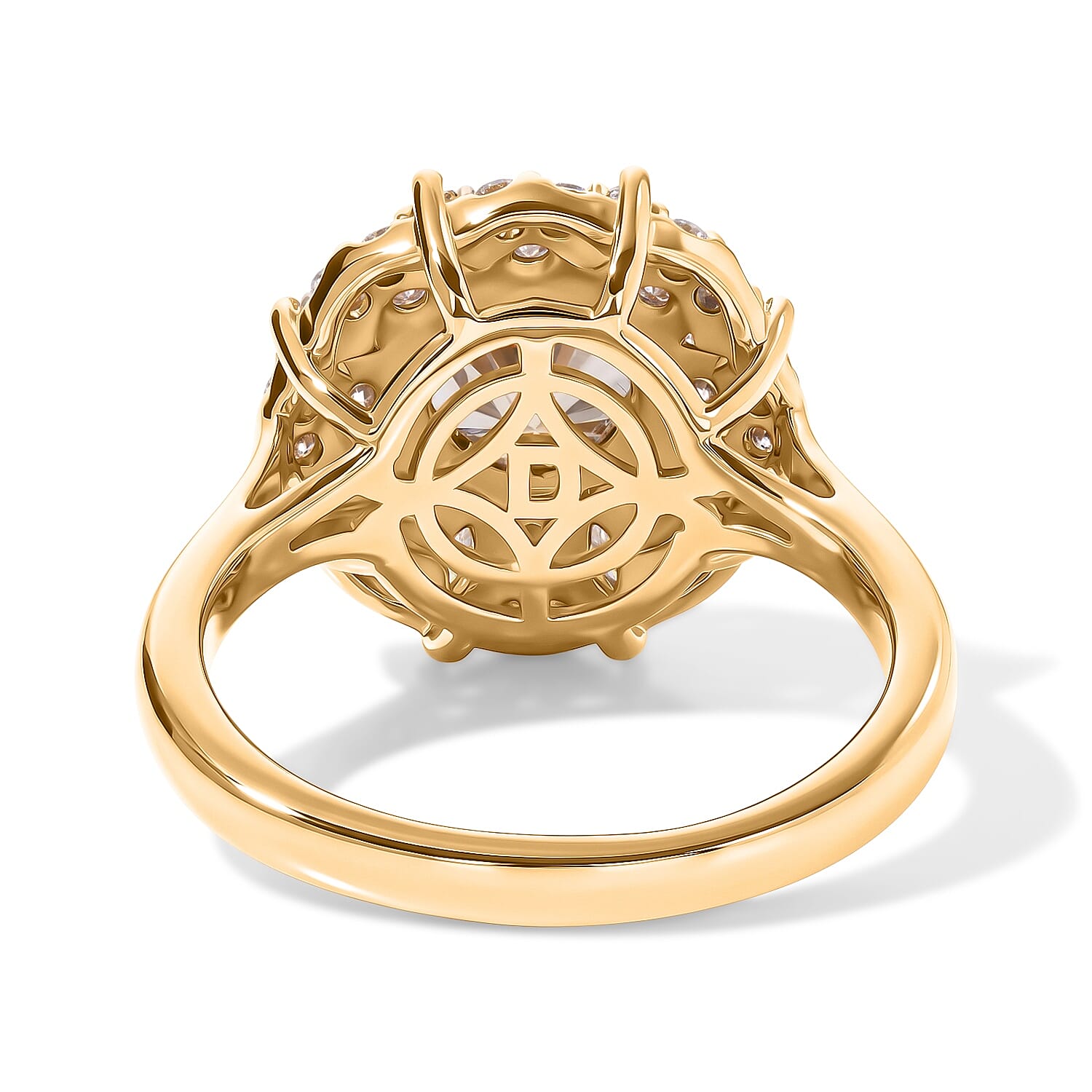 Certified and Appraised D'Joy Premium Hanabi Cut Turkizite and Moissanite 2.30 ctw Ring in 18K Vermeil Yellow Gold Over Sterling Silver (Size 6.0)