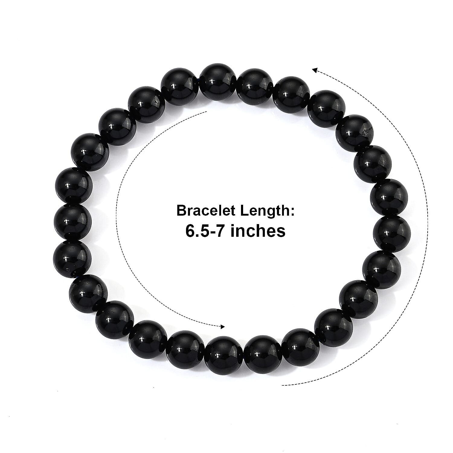 Thai Black Spinel 130.00 ctw Beaded Stretch Bracelet