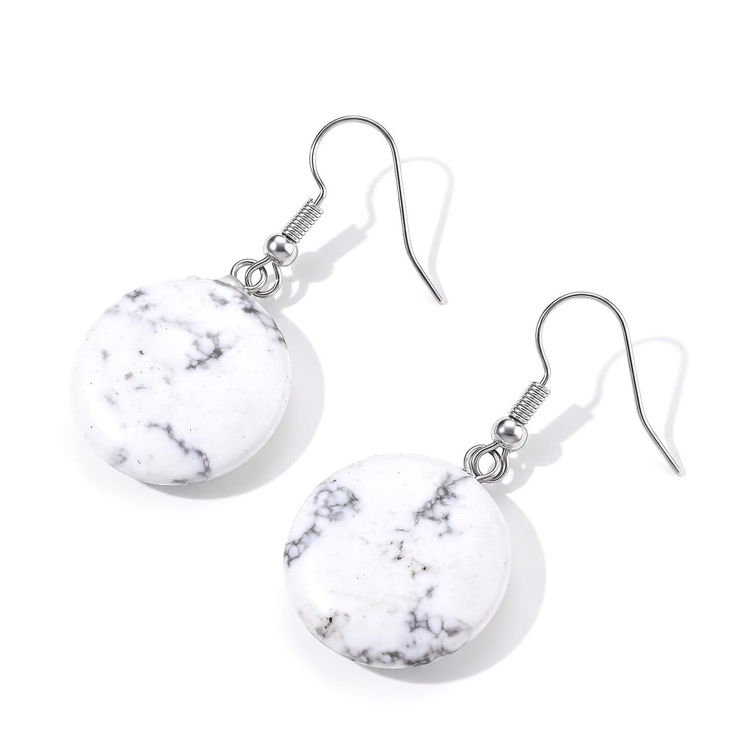 Howlite 25.00 ctw Earrings in Silvertone