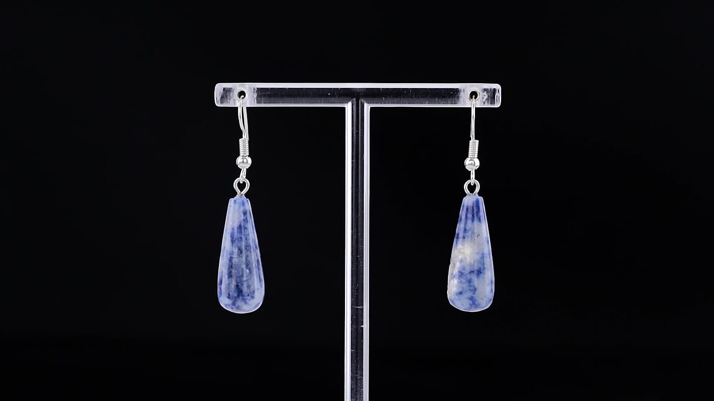 Yellow Jade 30.00 ctw Earrings in Silvertone